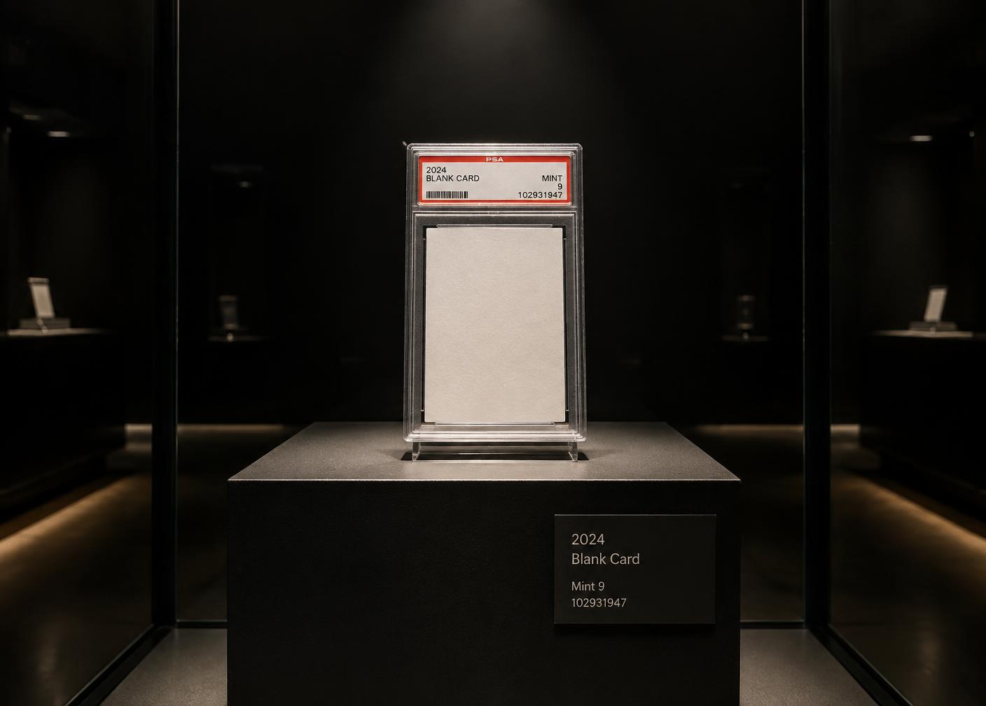 Graded cards displayed under warm light for an evening collector salon